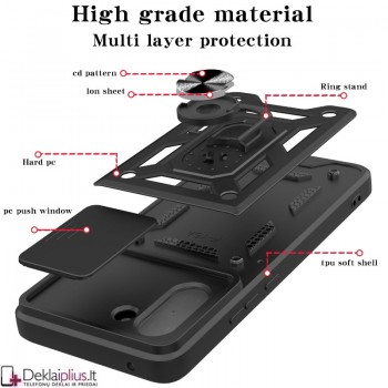 5in1 smūgiams atsparus dėklas su žiedu ir kameros apsauga (Oneplus Nord Ce5)